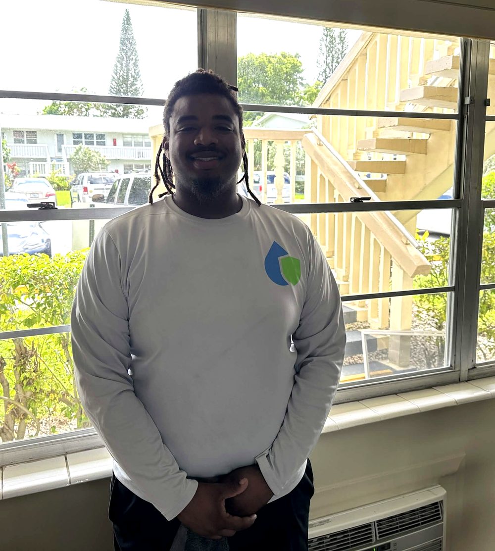 Russell Pro Care team member in a company shirt